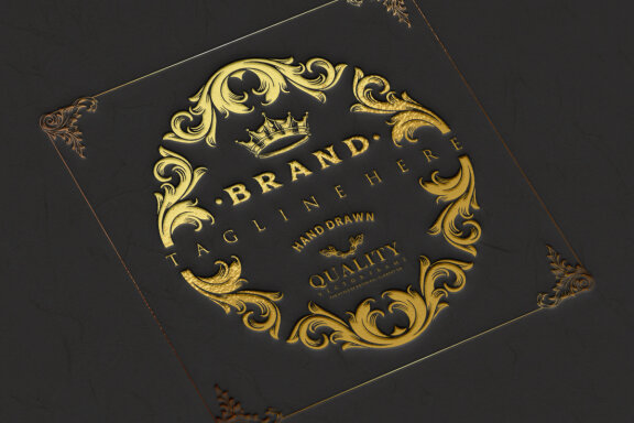 Shield Ornate Gold Emblem Logo Classic Ornate