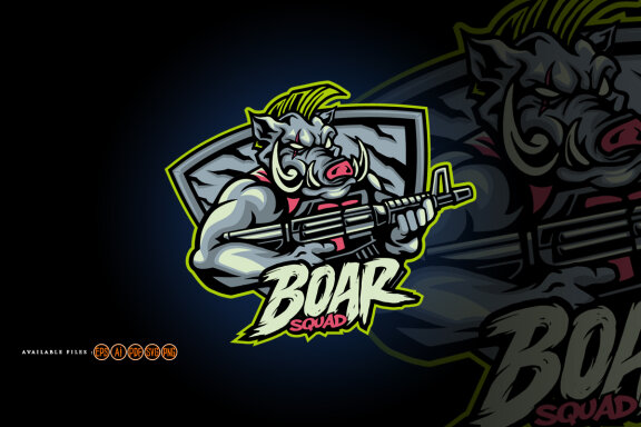 Angry Wild Boar Army Soldier with Shoot