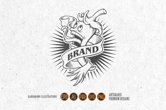 Silhouette Spicy chili logo brand