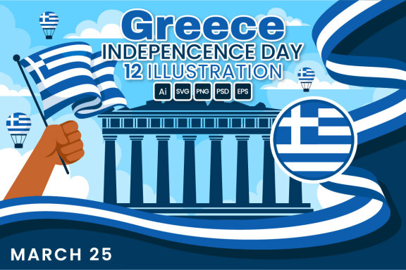 12 Greece Independence Day Illustration
