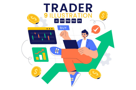 9 Financial Trader Illustration