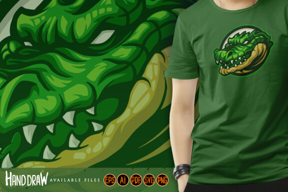 Croco head mascot animal cartoon