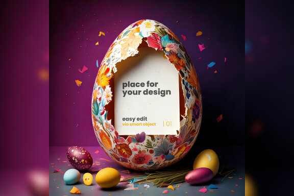10 Easter Eggs Mockups 