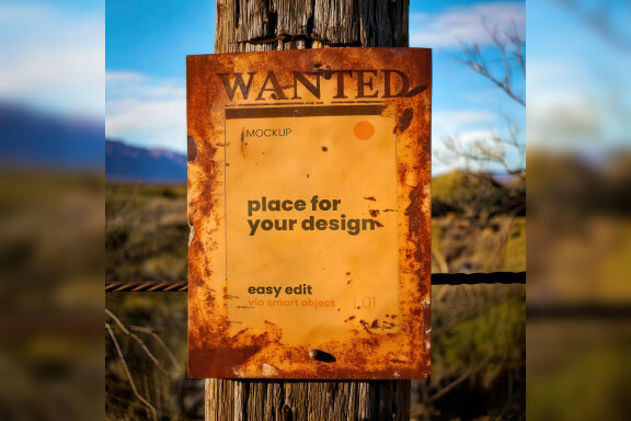 7 Old Vintage Rusty Wanted Signs Mockups