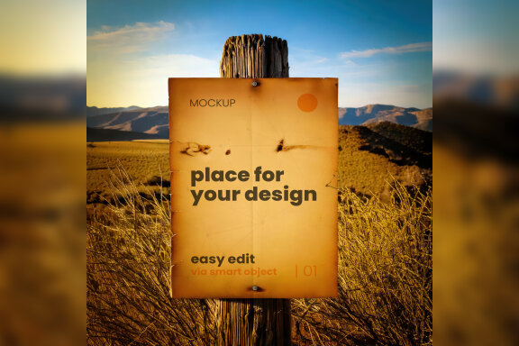 7 Old Vintage Rusty Wanted Signs Mockups