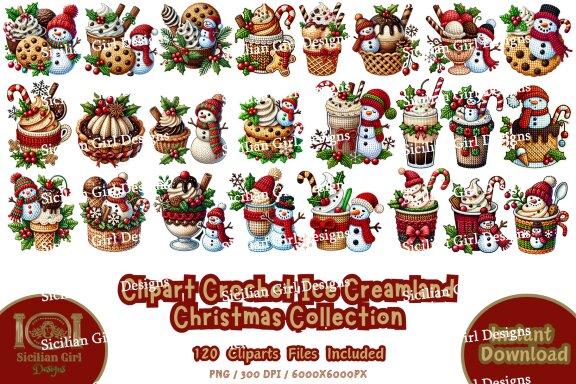 120 Clipart - Ice Creamland Christmas Collection Vol.05