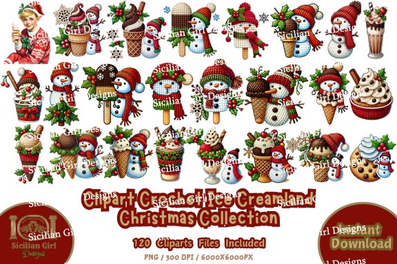 120 Clipart - Ice Creamland Christmas Collection Vol.05
