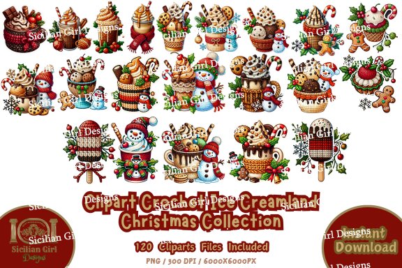 120 Clipart - Ice Creamland Christmas Collection Vol.05