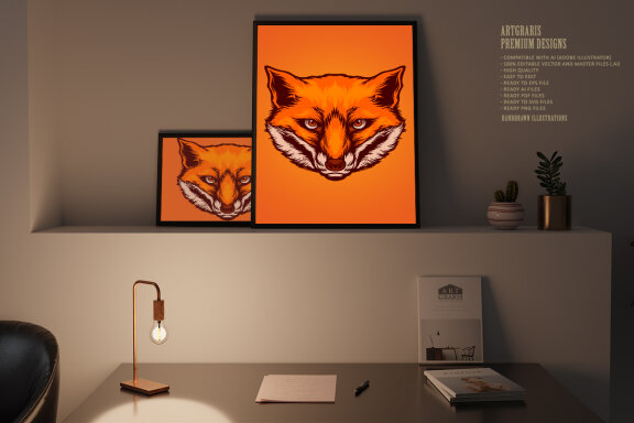 Head Foxy Sport Mascot Logo Illustrations