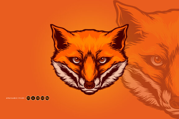 Head Foxy Sport Mascot Logo Illustrations