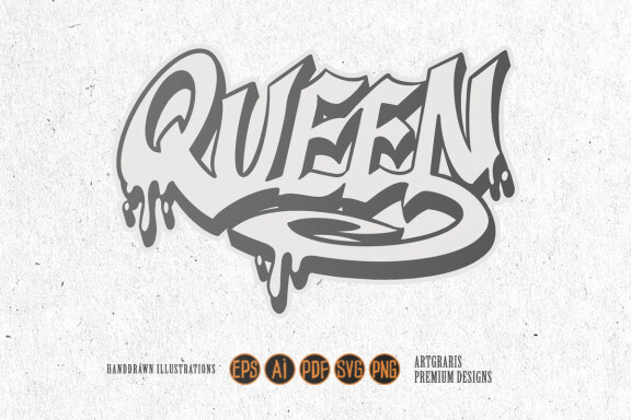 Silhouette Queen Text lettering font decorative