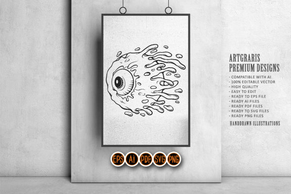 Icon Creepy eye galaxy Silhouette