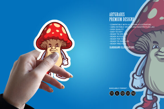 Mushrooms esport logo mascot gaming
