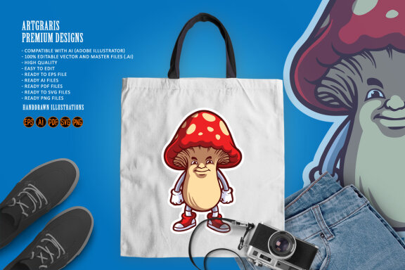 Mushrooms esport logo mascot gaming