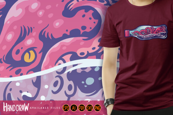 Octopus not free logo mascot Illustrations