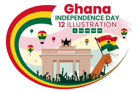 12 Ghana Independence Day Illustration
