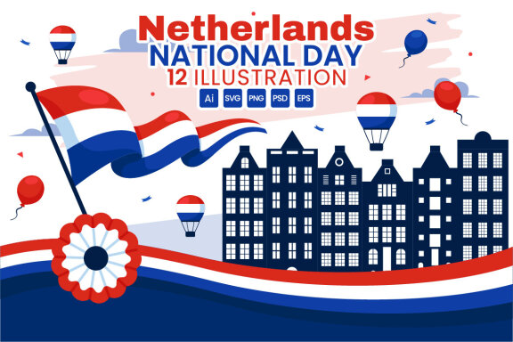 12 Netherlands National Day Illustration