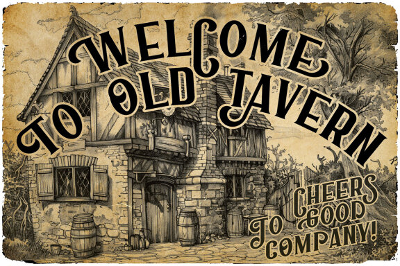 Old Tavern Vintage Label Font