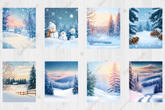 Beautiful Winter Background Bundle