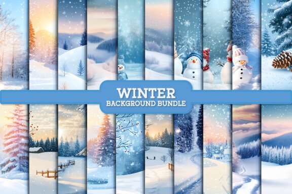 Beautiful Winter Background Bundle