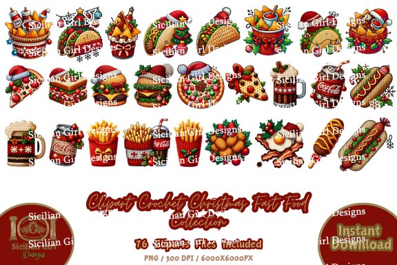 76 Clipart - Christmas Fast Food Collection Vol.06