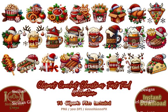76 Clipart - Christmas Fast Food Collection Vol.06