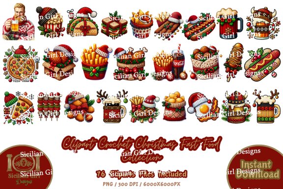 76 Clipart - Christmas Fast Food Collection Vol.06