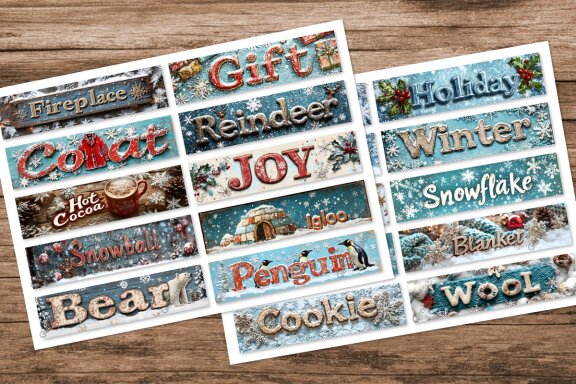 Printable Junk Journal Winter Word Bundle