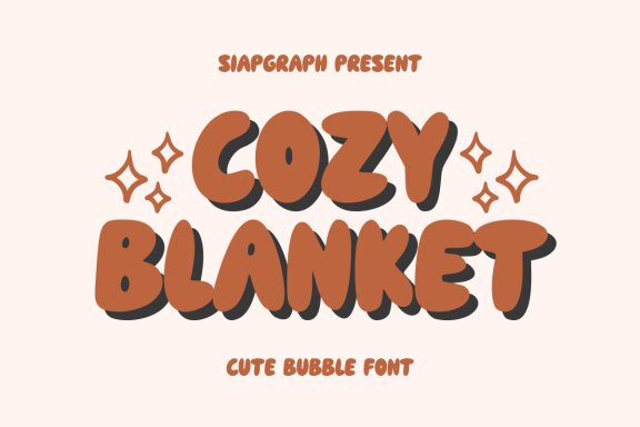 Cozy Blanket - Cute Bubble Font