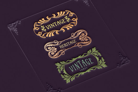 Elegant vintage frame set ornate