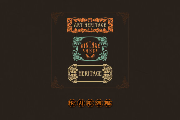Luxury vintage frame set ornate