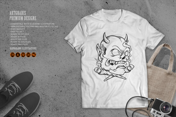 Silhoutte Scary devil smoke cannabis