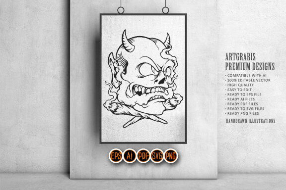 Silhoutte Scary devil smoke cannabis