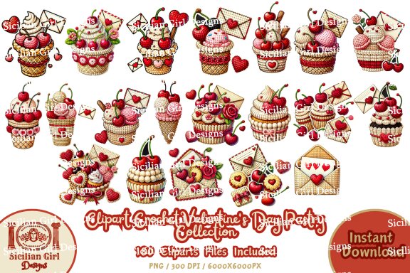 180 Clipart - Valentine's Day Pastry Vol.01