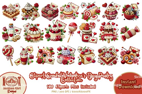 180 Clipart - Valentine's Day Pastry Vol.01