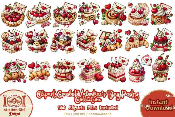 180 Clipart - Valentine's Day Pastry Vol.01