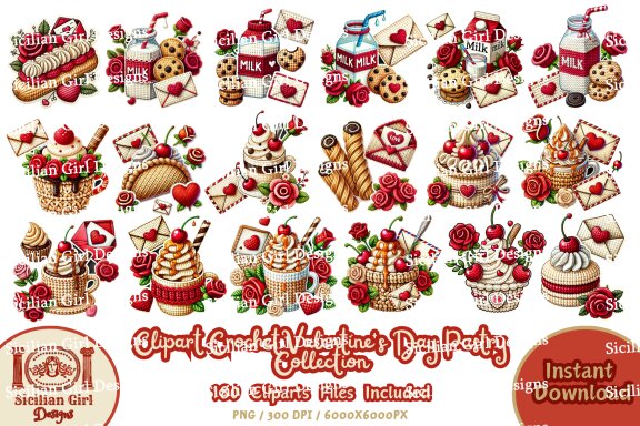 180 Clipart - Valentine's Day Pastry Vol.01