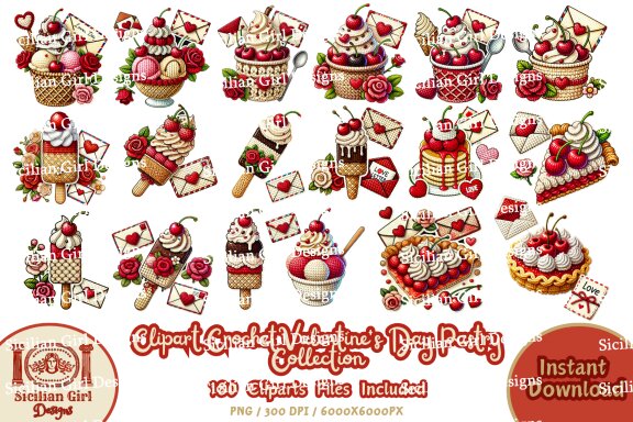 180 Clipart - Valentine's Day Pastry Vol.01