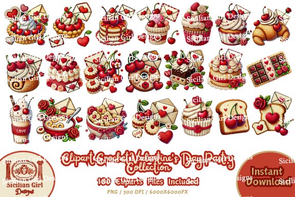 180 Clipart - Valentine's Day Pastry Vol.01