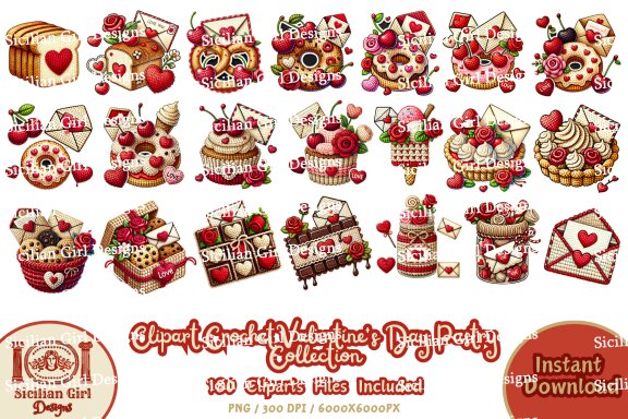 180 Clipart - Valentine's Day Pastry Vol.01