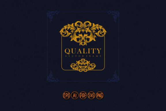 Vintage luxury frame with gold label template