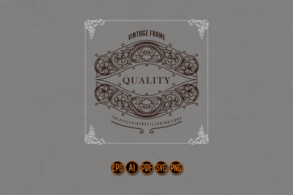 Vintage frame badge flourish ornaments