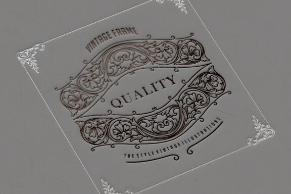 Vintage frame badge flourish ornaments