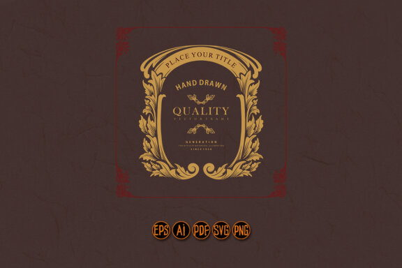 Elegant certificate frame vintage flourish