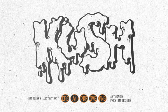Kush Text typeface melting Monochrome