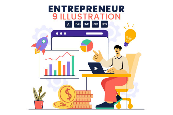 9 Entrepreneur Business Illustration