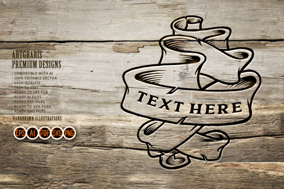 Classic banner ribbon label vintage Silhouette