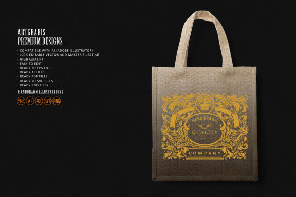 Luxury gold vintage certificate flourish