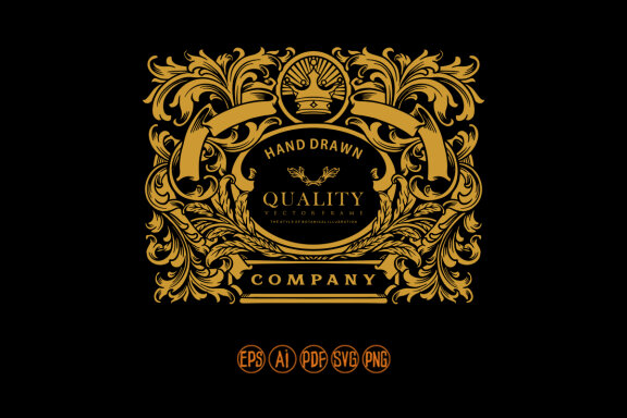 Luxury gold vintage certificate flourish