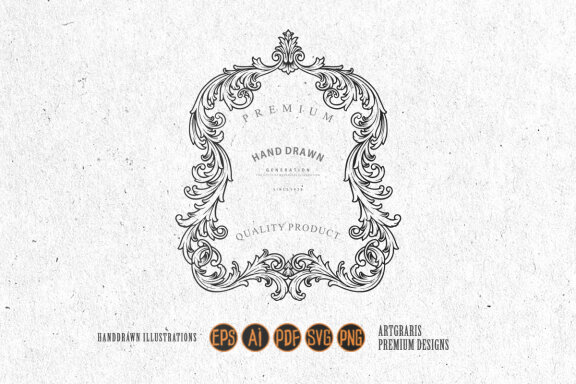 Clipart Badge vintage flourish frame classic elegant